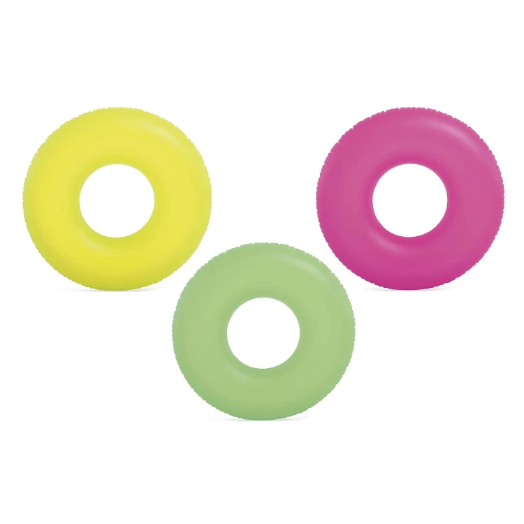 Dmuchane Koło do Pływania Neon 91 cm Intex – Neonowe Kółko Plażowe -  zielone