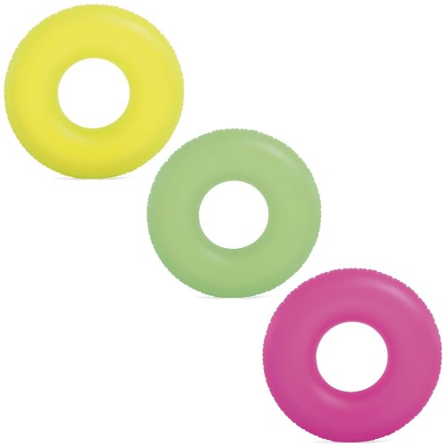 Dmuchane Koło do Pływania Neon 91 cm Intex – Neonowe Kółko Plażowe -  różowe