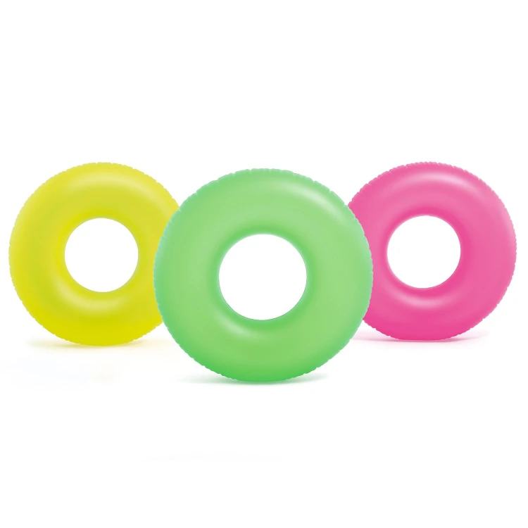 Dmuchane Koło do Pływania Neon 91 cm Intex – Neonowe Kółko Plażowe - żółte