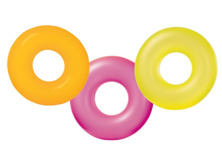 Dmuchane Koło do Pływania Neon 91 cm Intex – Neonowe Kółko Plażowe - żółte