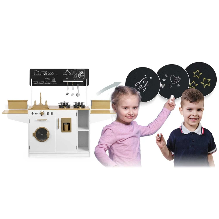 Drewniana Kuchnia dla Dzieci z Pralką i Akcesoriami Ricokids