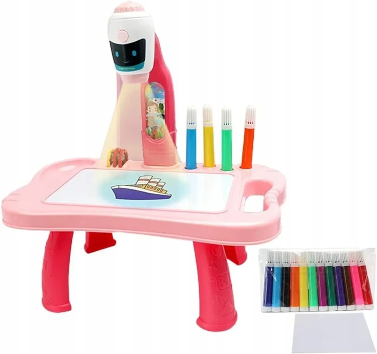 Edukacyjny Projektor LED do Rysowania dla Dzieci – Biurko i Sztaluga 2w1 Robot