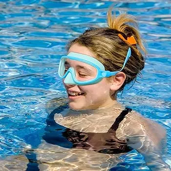 Dziecięce Okulary do Pływania z Ochroną Nosa i Powłoką Anti-Fog – Luxma Blue