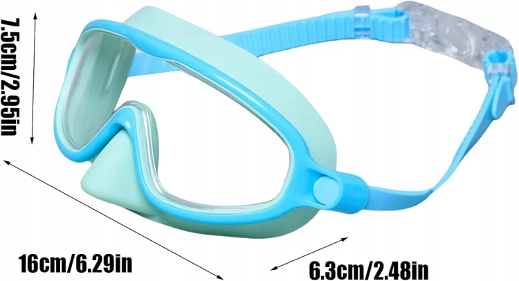 Dziecięce Okulary do Pływania z Ochroną Nosa i Powłoką Anti-Fog – Luxma Blue