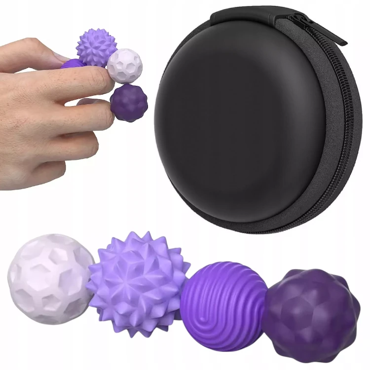 Magnetyczne Kulki Sensoryczne Antystresowe z Etui – Zestaw 4 Sztuk Luxma