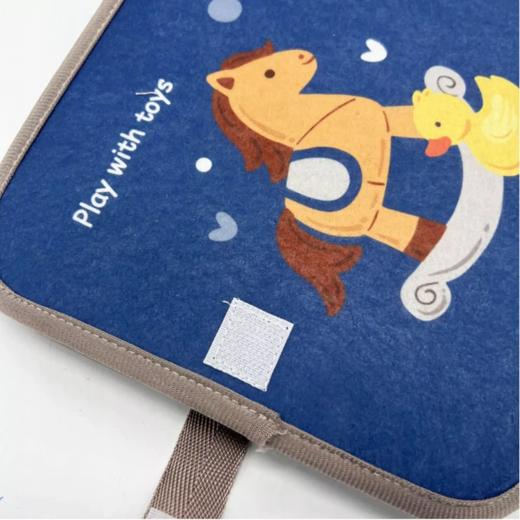 Filcowa książeczka  odczepiane elementy na rzepy Montessori  dla dzieci 0-24 m