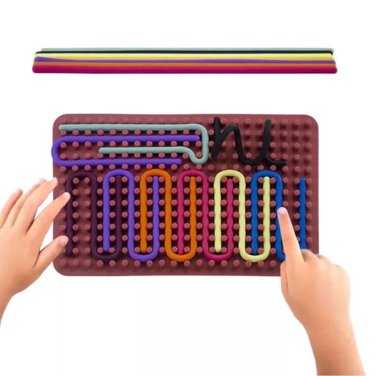Silikonowa tablica manipulacyjna Montessori dwustronna zabawka sensoryczna  wiek 3+