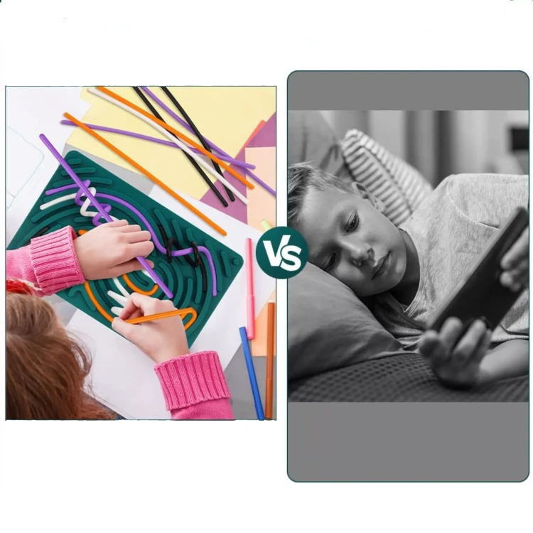 Silikonowa tablica manipulacyjna Montessori dwustronna zabawka sensoryczna  wiek 3+