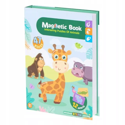 Układanka magnetyczna Montessori zwierzęta puzzle edukacyjne 47 magnty wiek 3+