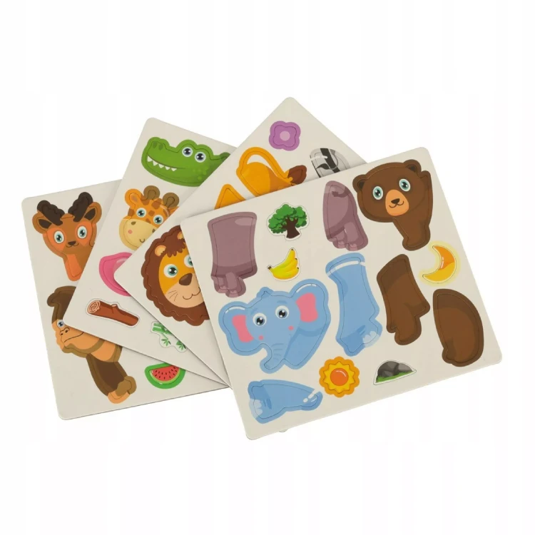 Układanka magnetyczna Montessori zwierzęta puzzle edukacyjne 47 magnty wiek 3+