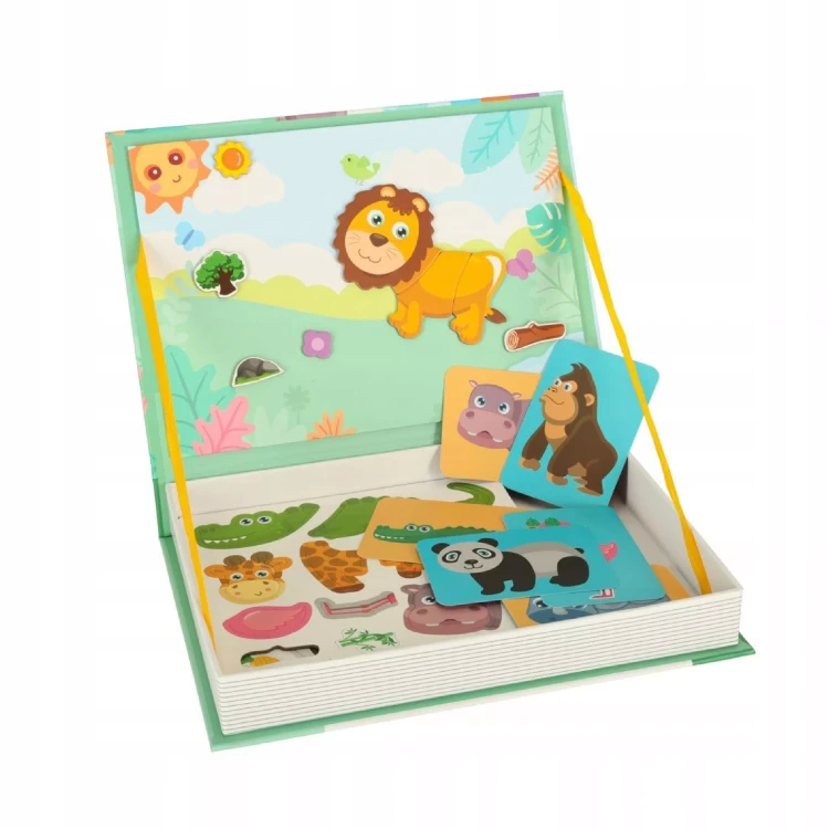 Układanka magnetyczna Montessori zwierzęta puzzle edukacyjne 47 magnty wiek 3+