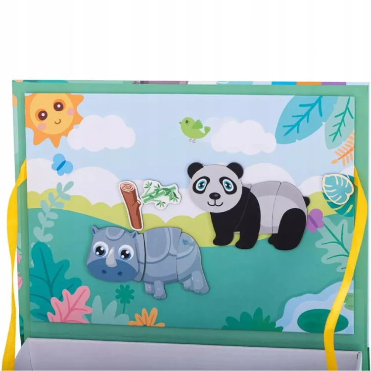 Układanka magnetyczna Montessori zwierzęta puzzle edukacyjne 47 magnty wiek 3+