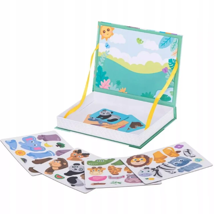 Układanka magnetyczna Montessori zwierzęta puzzle edukacyjne 47 magnty wiek 3+