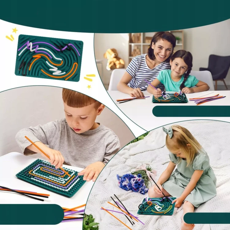 Silikonowa tablica manipulacyjna Montessori dwustronna zabawka sensoryczna  wiek 3+