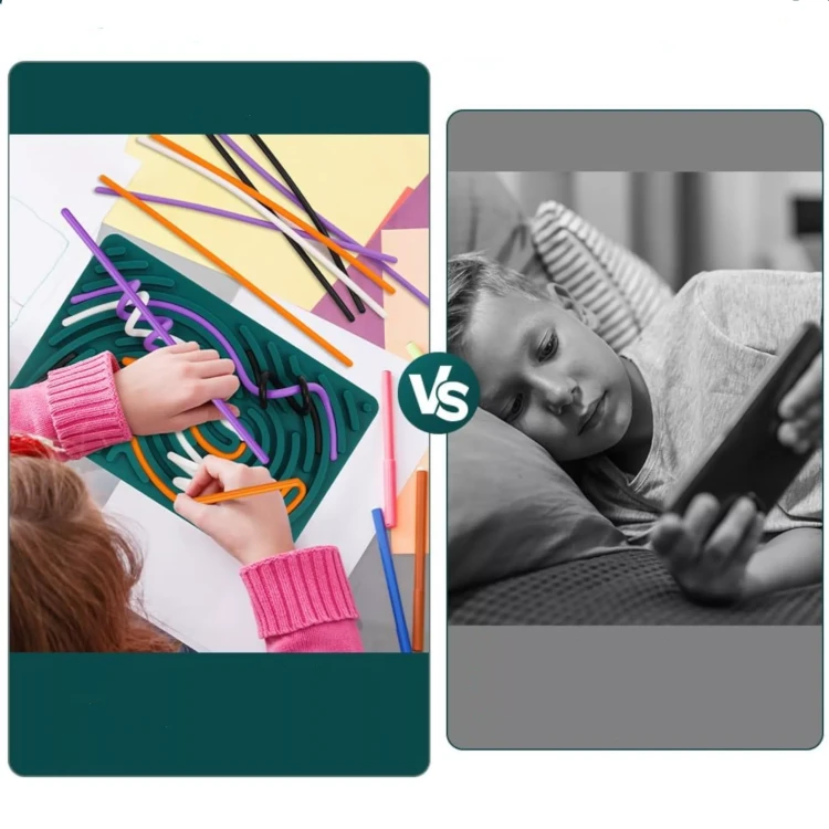 Silikonowa tablica manipulacyjna Montessori dwustronna zabawka sensoryczna  wiek 3+