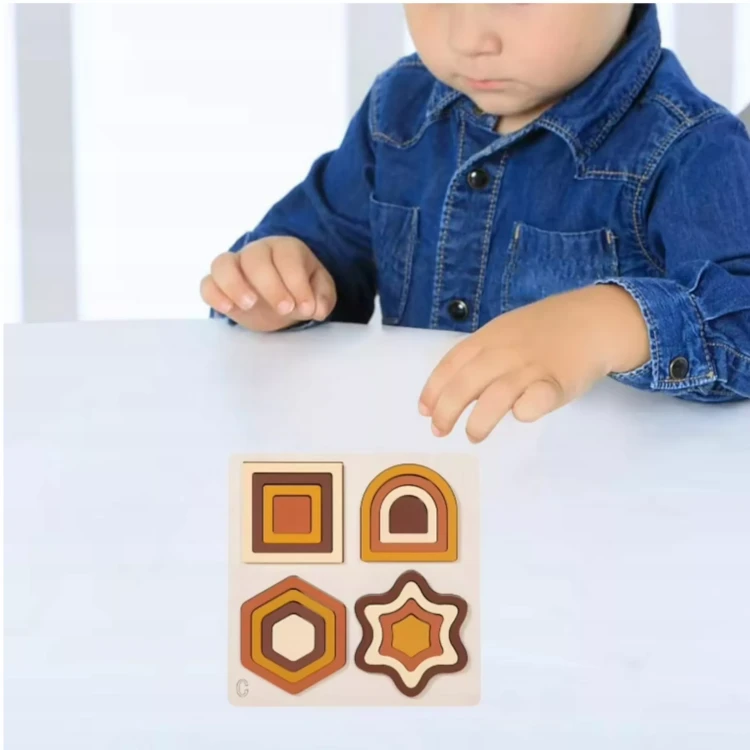 Drewniana układanka edukacyjna sorter Montessori kształty  dla dzieci 3+