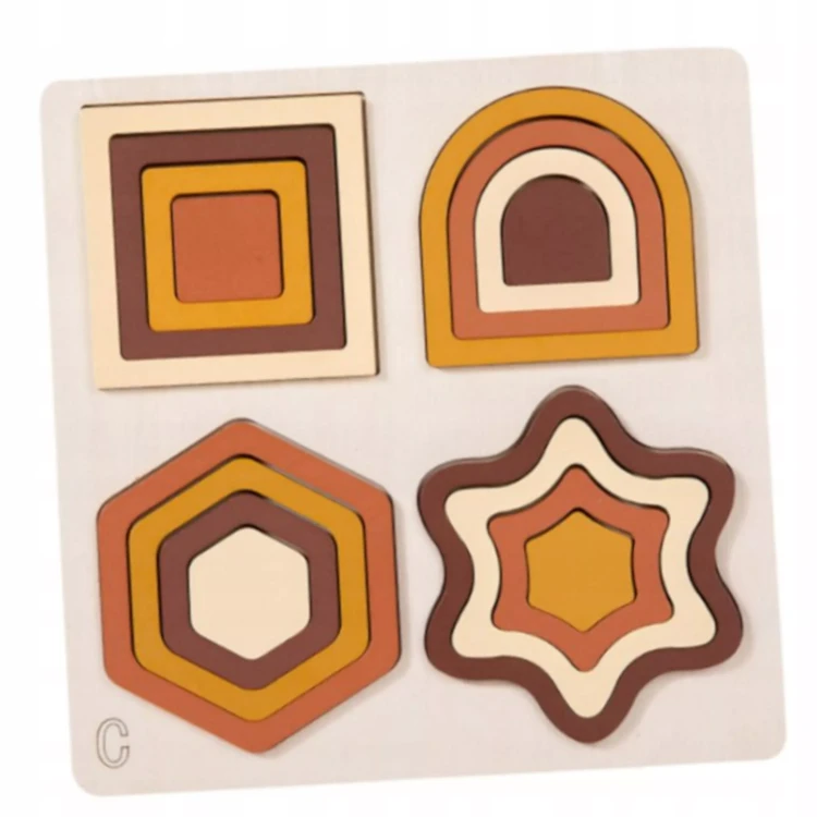 Drewniana układanka edukacyjna sorter Montessori kształty  dla dzieci 3+
