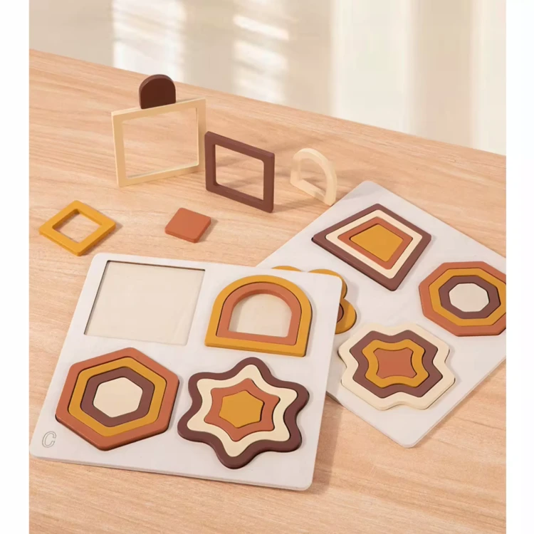 Drewniana układanka edukacyjna sorter Montessori kształty  dla dzieci 3+