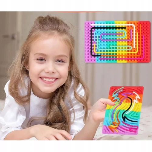 Silikonowa tablica manipulacyjna Montessori dwustronna zabawka sensoryczna  wiek 3+