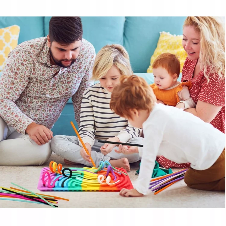 Silikonowa tablica manipulacyjna Montessori dwustronna zabawka sensoryczna  wiek 3+