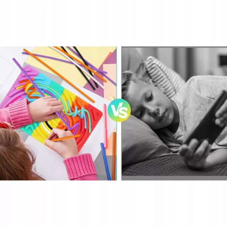 Silikonowa tablica manipulacyjna Montessori dwustronna zabawka sensoryczna  wiek 3+
