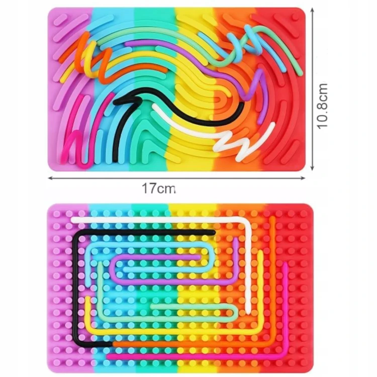 Silikonowa tablica manipulacyjna Montessori dwustronna zabawka sensoryczna  wiek 3+