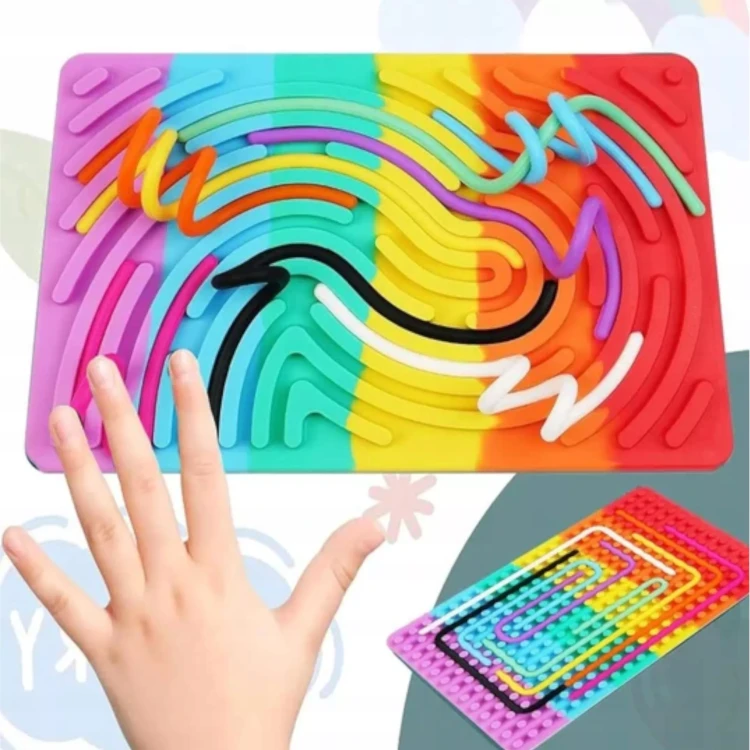 Silikonowa tablica manipulacyjna Montessori dwustronna zabawka sensoryczna  wiek 3+