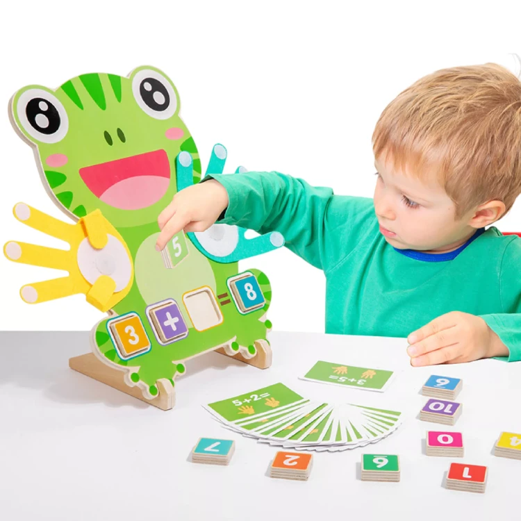 Drewniana Żabka Montessori do Nauki Liczenia Nauka przez Zabawę dla dzieci w wieku 3+