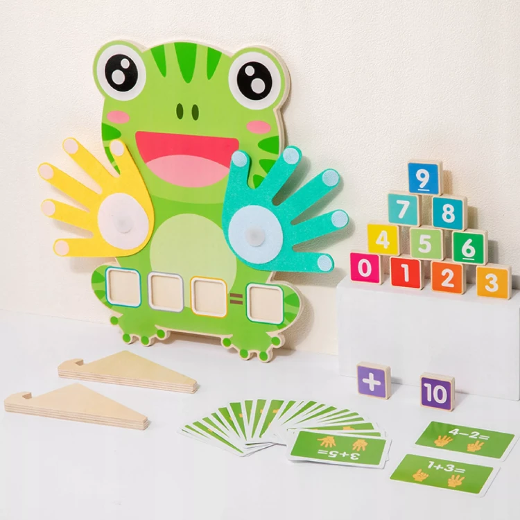 Drewniana Żabka Montessori do Nauki Liczenia Nauka przez Zabawę dla dzieci w wieku 3+