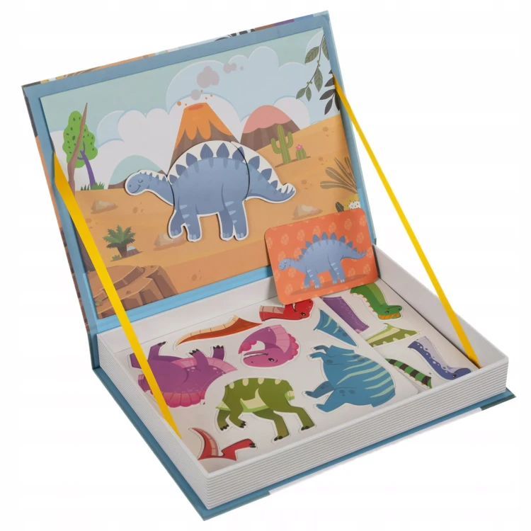 Magnetyczna układanka  Montessori dinozaury puzzle magnetyczne dla dzieci wieku 3+