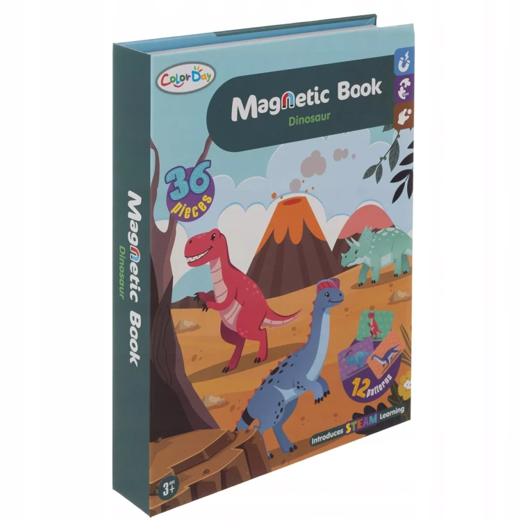Magnetyczna układanka  Montessori dinozaury puzzle magnetyczne dla dzieci wieku 3+