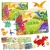 Książeczka edukacyjna dinozaury puzzle na rzep do nauki alfabetu i kształtów Montessori dla dzieci w wieku 3+