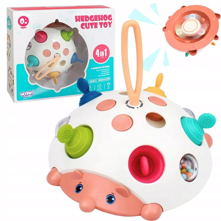 Zabawka Sensoryczna 4w1 Jeż Jeżyk Pop It Spinner Grzechotka Antystresowa