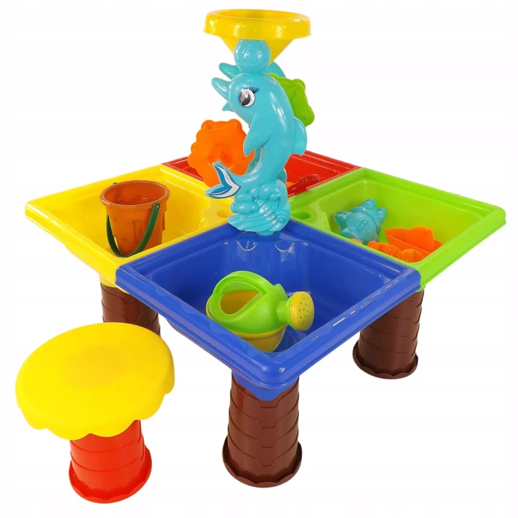 Stolik do piasku i do wody delfin z 25 elementami do zabawy