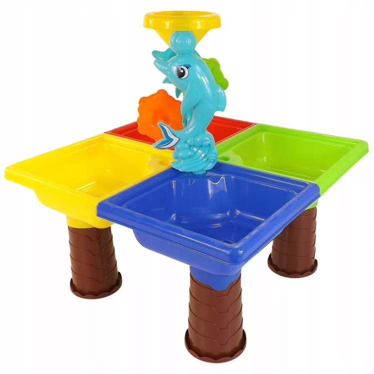 Stolik do piasku i do wody delfin z 25 elementami do zabawy