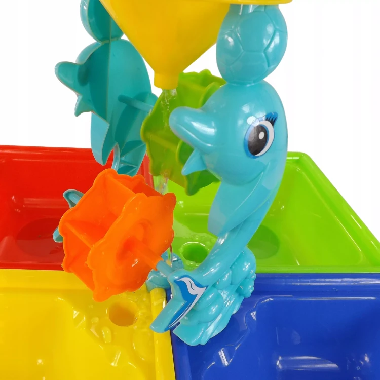 Stolik do piasku i do wody delfin z 25 elementami do zabawy