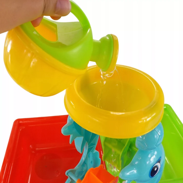 Stolik do piasku i do wody delfin z 25 elementami do zabawy