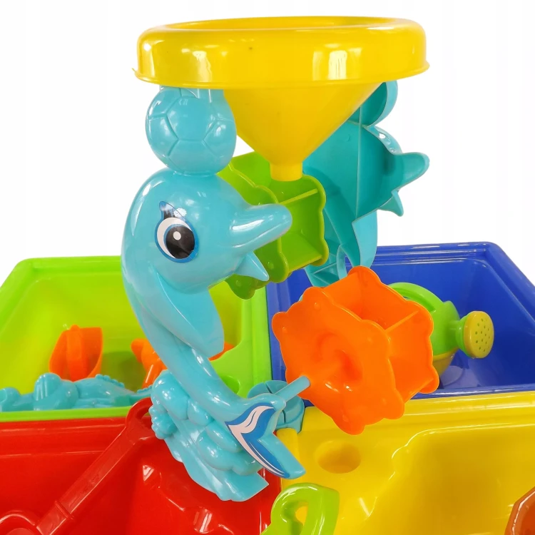 Stolik do piasku i do wody delfin z 25 elementami do zabawy