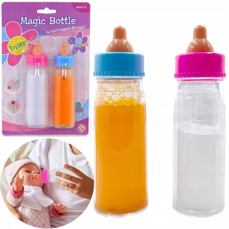 Magiczne butelki dla lalek mleko i sok znikające zestaw 2 szt. od 3+