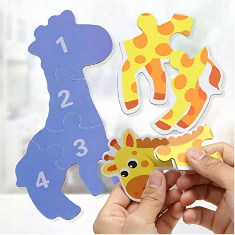 Moje Pierwsze Grube Puzzle Zwierzęta Safari – Zestaw 6 Układanek w Metalowej Puszce od 3+